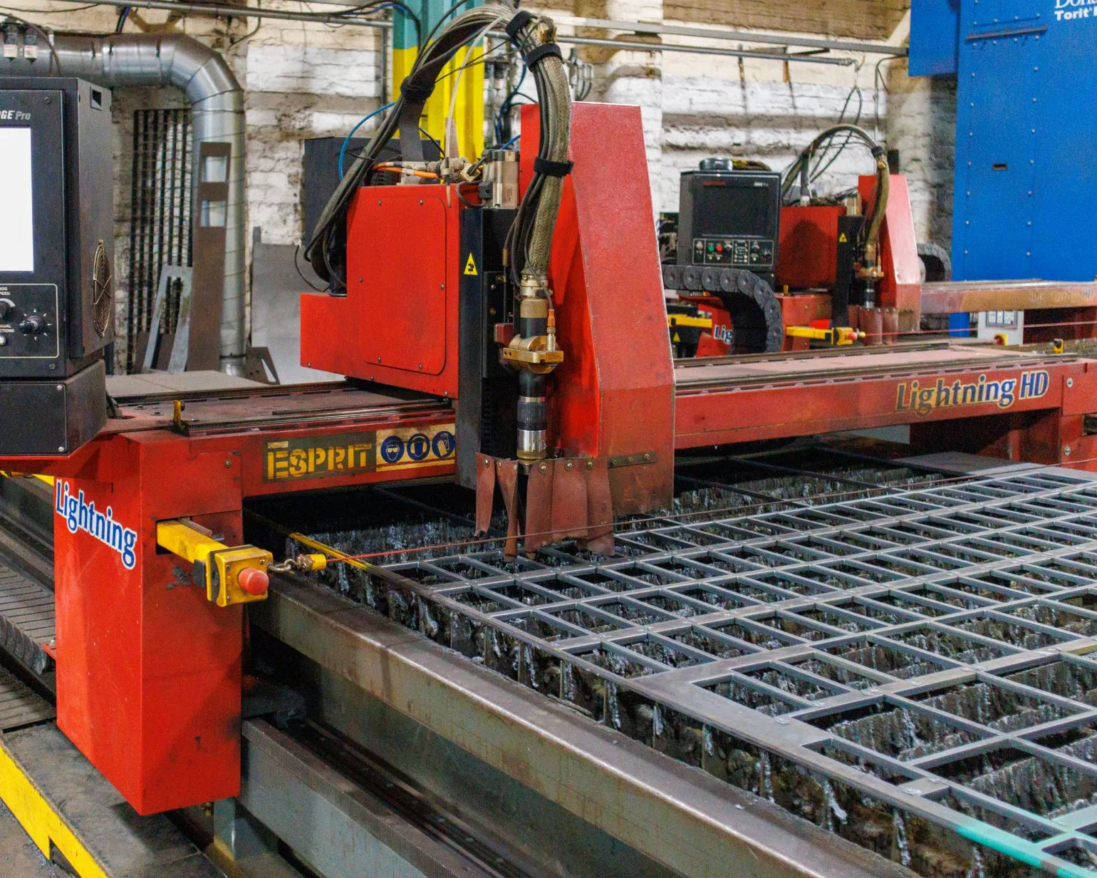 Our Espirit Vipers and Lightning plasma profile cutting machines have several advantages over other machines. Enabling us to meet our clients’ diverse needs, these machines’ advantages include:
High cutting speeds: Fast processing times offer enhanced efficiency and reduced lead
times.


	High cutting speeds: Fast processing times offer enhanced efficiency and reduced lead times.
	Precision engineering: Advanced control systems ensure that cuts are consistently precise, even on complex steel, aluminium, or other plasma profiles.
	Versatile material handling: Our machines are suitable for various types and thicknesses of steel.
	Durability: These machines’ sturdy construction allows for continuous operation in high-demand environments.

