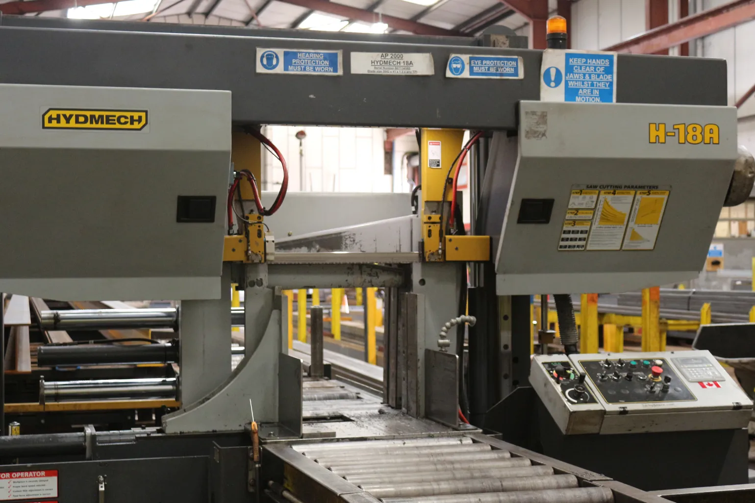 Each of our machines has different key features that make them the best choice for various saw cutting jobs. Their key features include:


	Behringer 321A Bandsaw: High cutting output, stable dual-column design, hydraulic blade tensioning, and minimal tolerances for repeatable cutting.
	Behringer 411A Bandsaw: High-performance blade technology, automatic material feed system, and an advanced coolant system for extended blade life.
	Behringer 320-523G Mitre Bandsaw: Manual and hydraulic mitre adjustment, dual-column guidance system, and swivelling saw frame for precise mitre cuts from -45° to +60°.
	Hydmech H-18A Bandsaw: Automatic programmable feed and length settings, adjustable cutting angles for versatility, and high-speed cutting capability.
	Mega CS-150S Carbide Circular Saw: Durable carbide-tipped blade, fast cycle times for high productivity, and an advanced cooling system to prevent overheating.
	MEP Shark 230 Bandsaw: Semi-automatic operation for flexibility, adjustable cutting speeds, and an integrated cooling system.
	Adige TS72 CNC Saw: Advanced cutting head technology, automatic loading and unloading system, and minimal material waste.

